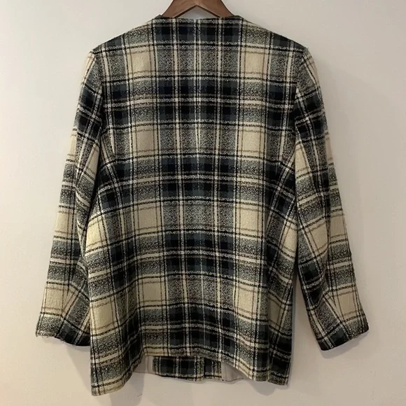 EXECUTIVE Collection Plaid Tan Black Grey Blazer - Picture 10 of 10